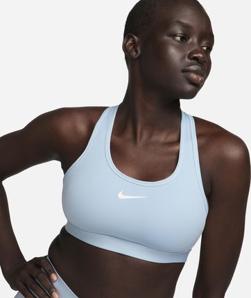 Damski stanik sportowy z wkładkami Nike Swoosh Medium Support - Niebieski