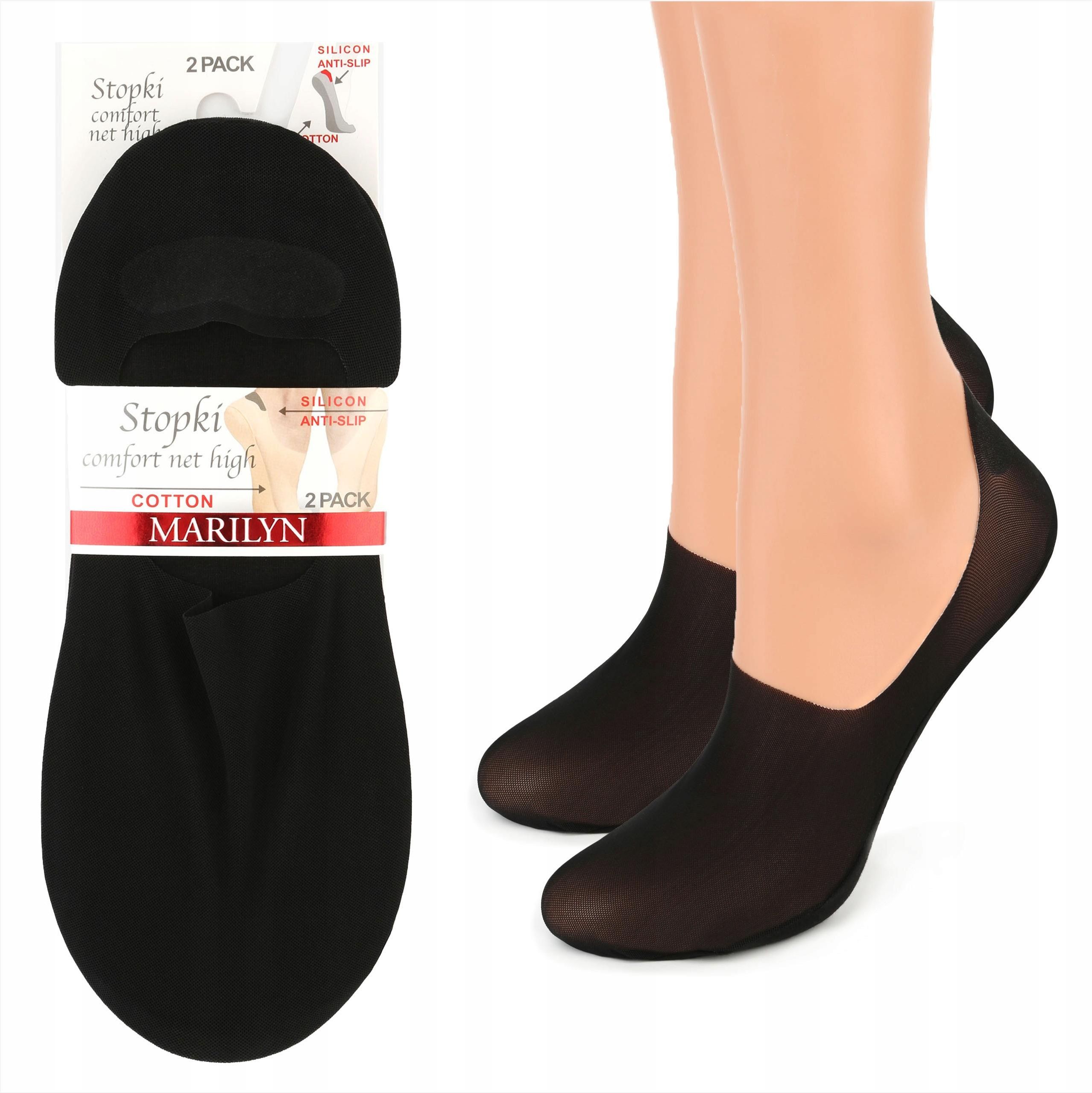 Stopki Stopki damskie z siateczki i z silikonem Comfort Net High Marilyn 2 szt ...