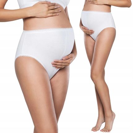 Majtki, figi Ciążowe wysoki stan MaMa Maxi Italian Fashion białe roz. XL
