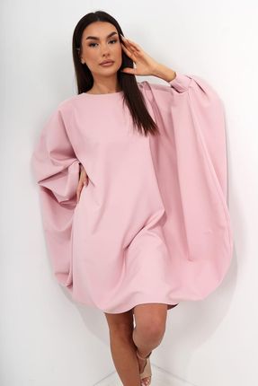 Oversizowa sukienka nietoperz Sounds pudrowy róż MCO105