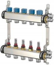 Flamco Simplex/Flamco Rozdzielacz 1 Ze Stali Nierdzewnej 10 Obwodówodów Z Rotametrem F18519