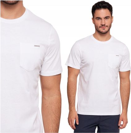 Biała Koszulka Meska Bawełniana T-shirt Krótki Rękaw Klasyczny Moraj R.3XL