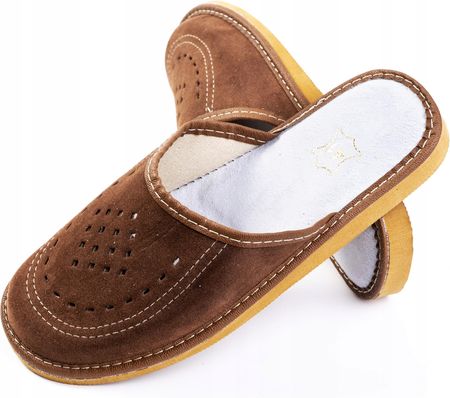 Kapcie Męskie Pantofle Zamszowe Skóra Naturalna r.40-45