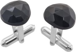 Czarny Spinel (S1261) Srebro [925] Srebrne Spinki do mankietów ze spinelem [925]