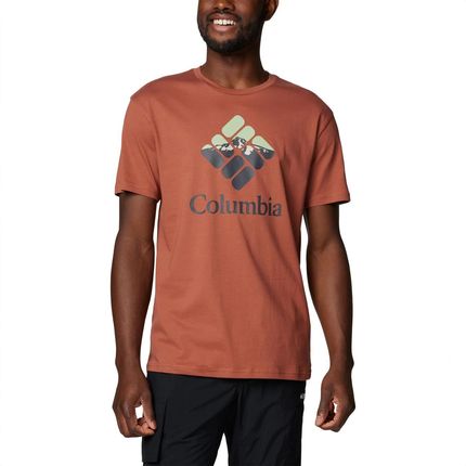 Męska Koszulka z krótkim rękawem Columbia M Rapid Ridge Graphic Tee 1888813230 – Czerwony