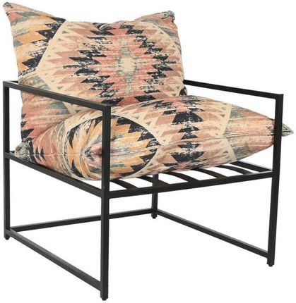 Dkd Home Decor Emaga Krzesło 70X75X85 Cm Czarny Metal Wielokolorowy