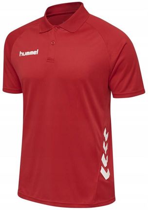 Hummel Czerwona Koszulka Polo Krótki Rękaw Logo OK0 Hmp__s