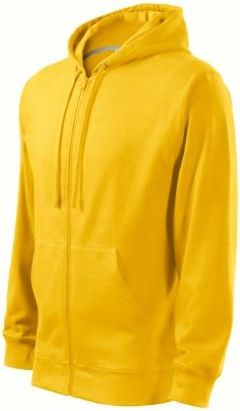 Męska Bluza Trendy Zipper rozpinana z kapturem Żółty Bawełna 3XL