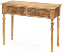 Gift Decor Mebel Do Przedpokoju Z 2 Szufladami Brązowy Drewno Mango 98X77X42 Cm Kartki