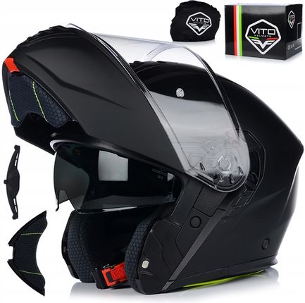 Vito Helmets Furio Black Mat Szczękowy System Pinlock + Blenda