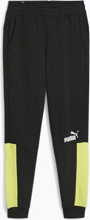 Spodnie męskie PUMA ESS+ Block Sweatpants TR puma black/lime sheen | WYSYŁKA W 24H | 30 DNI NA ZWROT