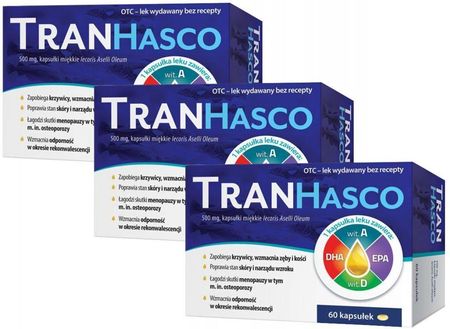 Tran Hasco 500 mg, 3 x 60 kapsułek