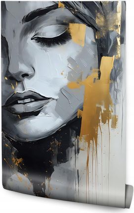Muralo Fototapeta Do Salonu Złoty Portret Kobiety Styl Glamour Abstrakcja 146x220