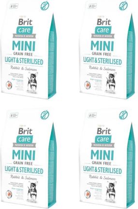 Brit Care Mini Grain Free Light&Sterilised Sucha Karma Dla Psów Dorosłych Małych Ras Z Nadwagą I Po Sterylizacji 4X2Kg