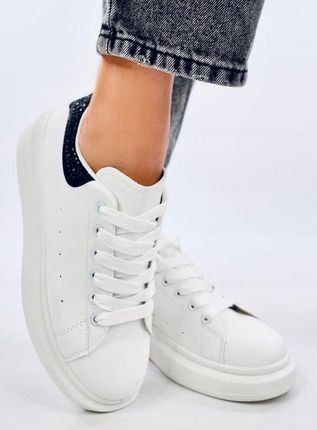 Seastar Sneakersy Na Platformie Z Cyrkoniami Parkss White/Black 40