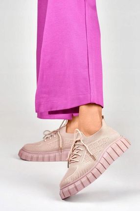 Elastyczne Różowe Buty Sportowe Damskie