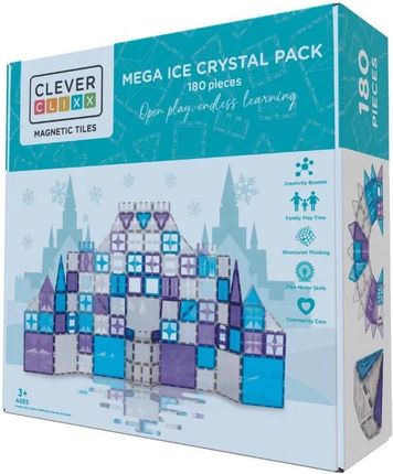 Cleverclixx - Klocki magnetyczne Mega Ice Crystal Pack - 180 el.