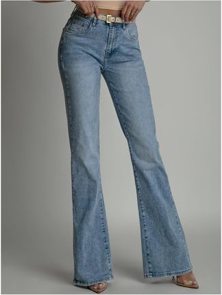 Spodnie jeansowe dzwony z rozcięciem AZR2918