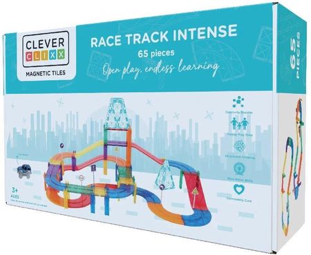 Cleverclixx - Klocki magnetyczne Race Track Intense - 65 el.