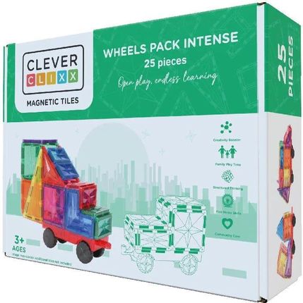 Cleverclixx - Klocki magnetyczne Wheels Pack Intense - 25 el.