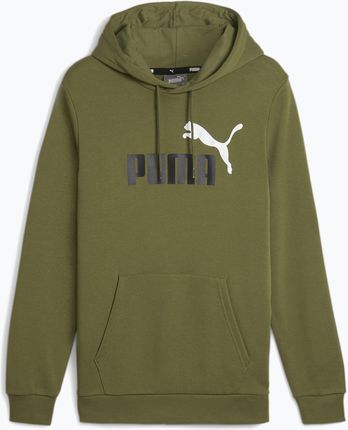 Puma Bluza Męska Essentials+ Two Tone Big Logo Hoodie Tr Olive Green