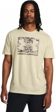 Męski t-shirt z nadrukiem Under Armour UA ABC Camo Boxed Logo SS - beżowy