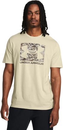 Męski t-shirt z nadrukiem Under Armour UA ABC Camo Boxed Logo SS - beżowy