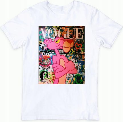 Panter Vogue Koszulka z różową panterą celebrytą Roz L Męska T-shirt Męski