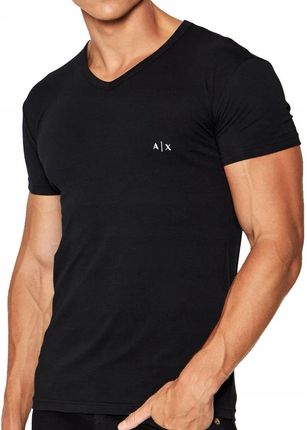 Armani Exchange t-shirt męski czarny v-neck 956004-CC282-07320 S
