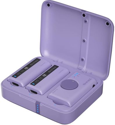 Bezprzewodowy mikrofon 7Ryms iRay DW10 [mini jack 3,5mm + USB-C] podwójny FIOLETOWY - zdjęcie 2