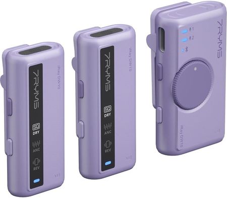 Bezprzewodowy mikrofon 7Ryms iRay DW10 [mini jack 3,5mm + USB-C] podwójny FIOLETOWY - zdjęcie 4