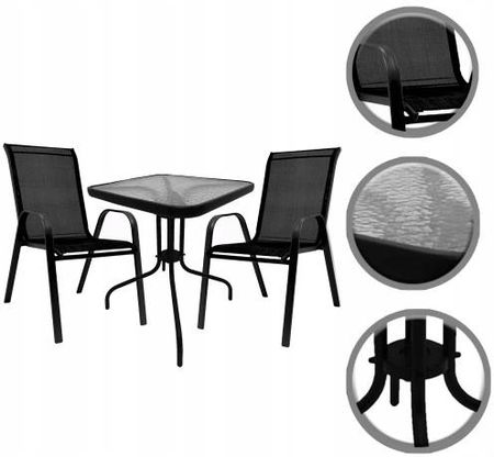 Kontrast Zestaw Mebli Ogrodowych Balkon Taras Stół 60X60+ 2X Krzesła Bergamo 6060 Mi 50513976