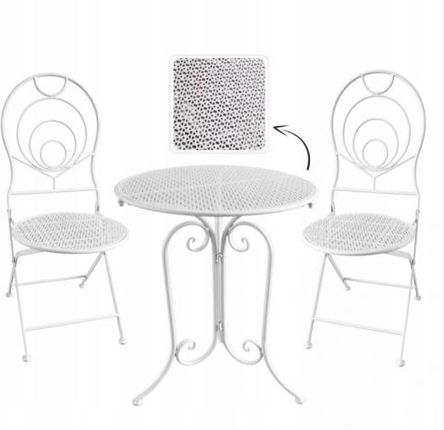 Gardenline Meble Ogrodowe Metalowe Zestaw Mebli Ogrodowych 2 Krzesła + Stół Gom8237