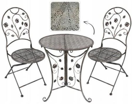 Gardenline Meble Ogrodowe Metalowe Zestaw Mebli Ogrodowych 2 Krzesła + Stół Gom8237