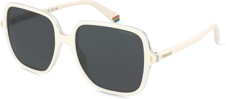 Polaroid PLD 6219/S Damskie okulary przeciwsłoneczne, Oprawka: Tworzywo sztuczne, biały
