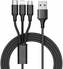 KABEL USB 3W1 DO TELEFONU PRZEWÓD LIGHTNING IPHONE MICRO USB TYPE-C 1,2M