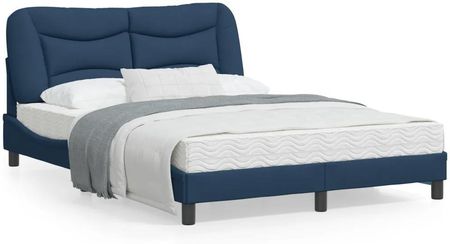 vidaXL Rama łóżka z oświetleniem LED niebieska 120x200 cm tkanina (3213696)