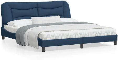 vidaXL Rama łóżka z LED niebieska 180x200 cm tkanina (3213724)