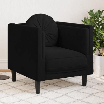 vidaXL Fotel z poduszkami czarny aksamit (372627)