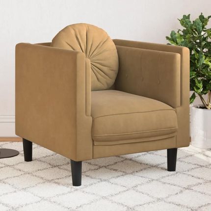 vidaXL Fotel z poduszkami brązowy aksamit (372631)