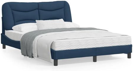 vidaXL Rama łóżka z LED niebieska 140x200 cm tkanina (3213710)