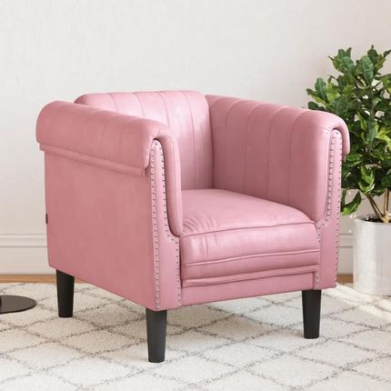 vidaXL Fotel różowy tapicerowany aksamitem (372568)
