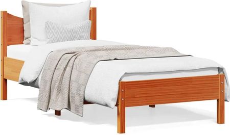 vidaXL Rama łóżka woskowy brąz 100x200 cm lite drewno sosnowe (844736)