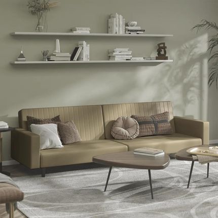 vidaXL 2-osobowa sofa cappuccino sztuczna skóra (375954)