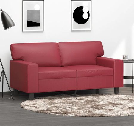 vidaXL 2-osobowa sofa winna czerwień 120 cm sztuczna skóra (359415)