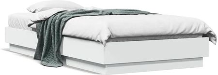 vidaXL Rama łóżka biała 90x190 cm materiał drewnopochodny (839630)