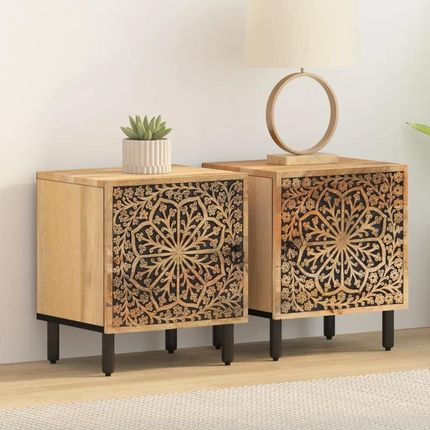 vidaXL Szafki nocne 2 szt. 40x33x46 cm lite drewno mango (358209) - zdjęcie 2