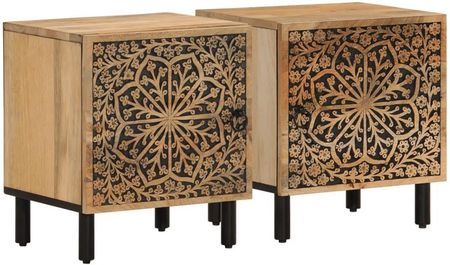 vidaXL Szafki nocne 2 szt. 40x33x46 cm lite drewno mango (358209) - zdjęcie 3