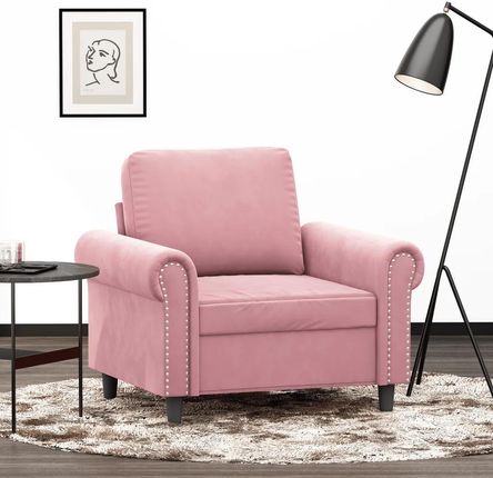 vidaXL Fotel różowy 60 cm obity aksamitem (359512)