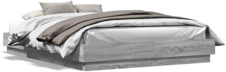 vidaXL Rama łóżka szary dąb sonoma 140x200cm materiał drewnopochodny (3209861)